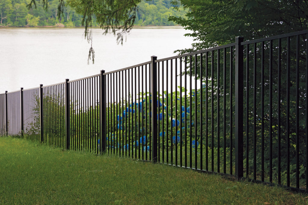 black aluminum pool fence