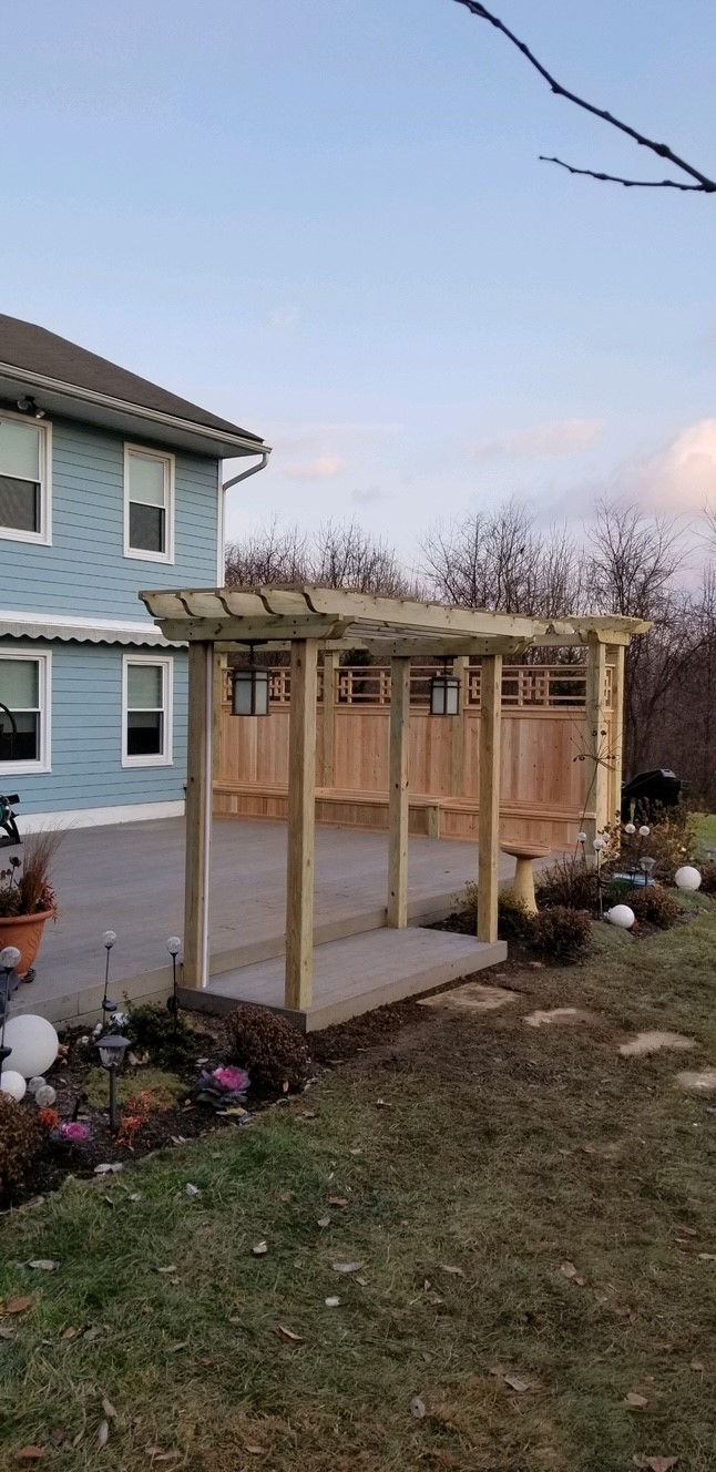 Fence + Bench + Pergola + Free Standing Pergola