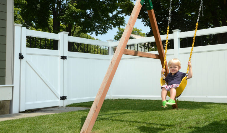 Persimmon in White near swing set