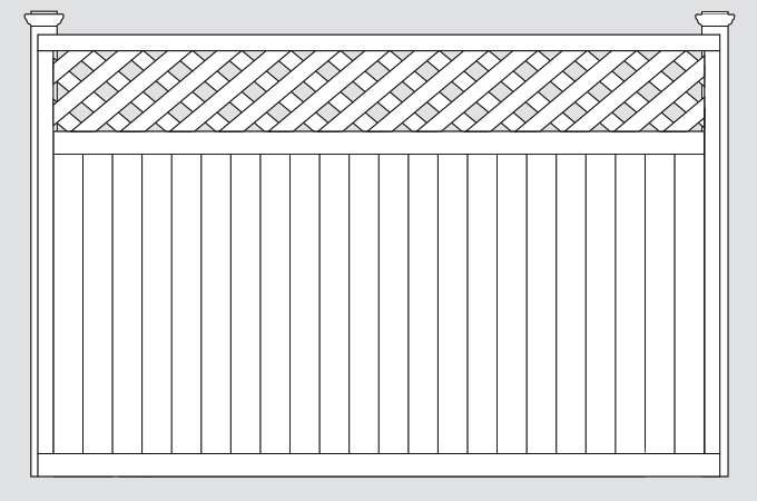 1 x 5 lattice top privacy fence style