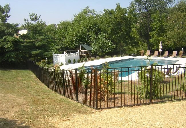 aluminum fence by pool