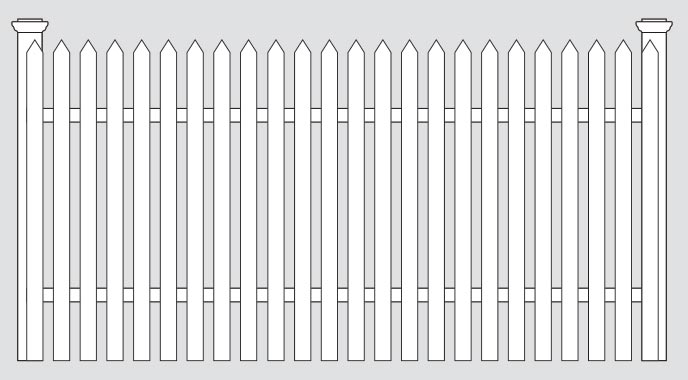 spaced picket traditinoal fence style