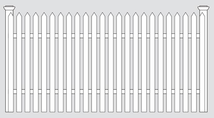 spaced picket traditinoal fence style